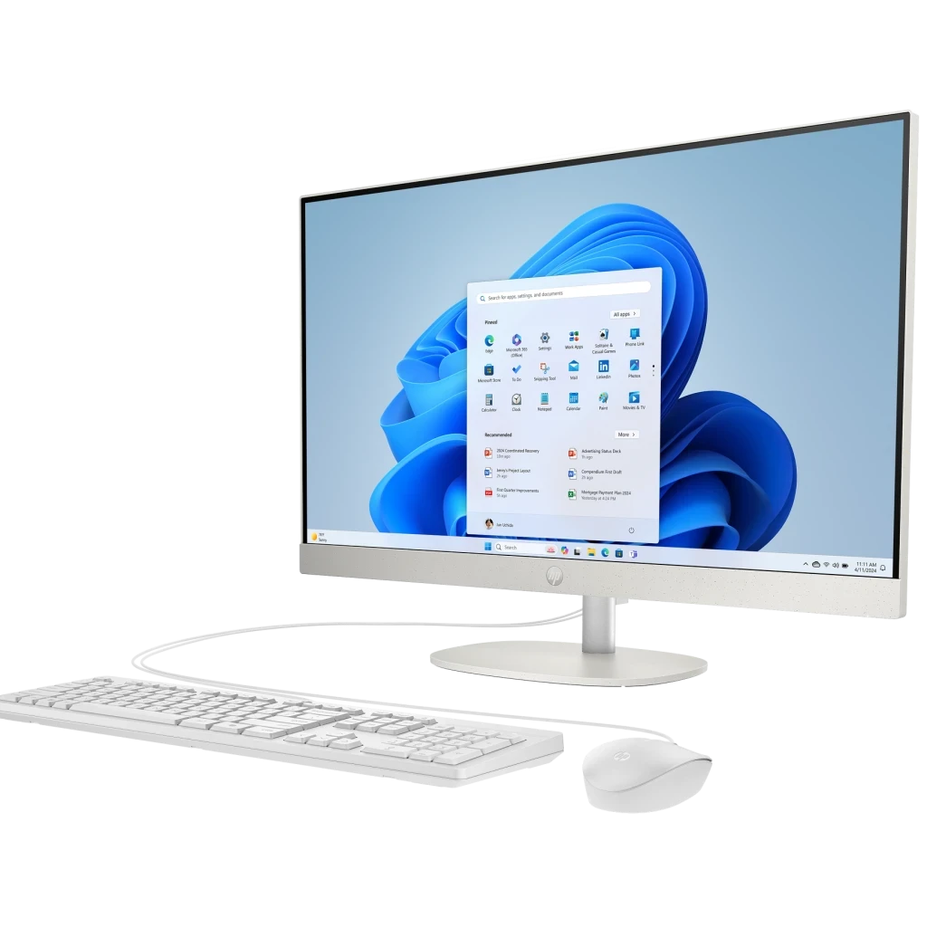 HP All-in-One Desktop AI 27-cr2043nh 27-inch FHD IPS, Intel Core Ultra 5 225U, 8GB DDR5, 512GB SSD (D30C6EA) — White